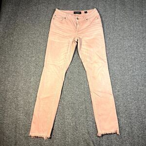Lucky Brand Lolita Skinny Jeans Women's Size 0/25 Peach Raw Hem Light Wash